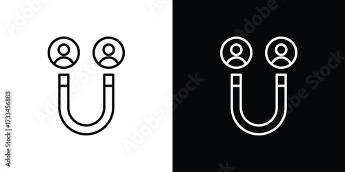Magnet user icon. Thin linear vectors pack