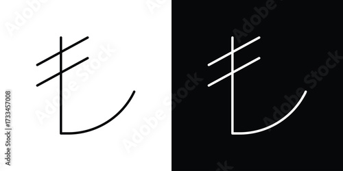 Lira sign icon. Thin linear vectors pack