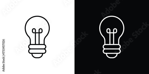 Light bulb icon. Thin linear vectors pack