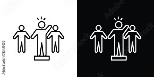 Leadership icon. Thin linear vectors pack