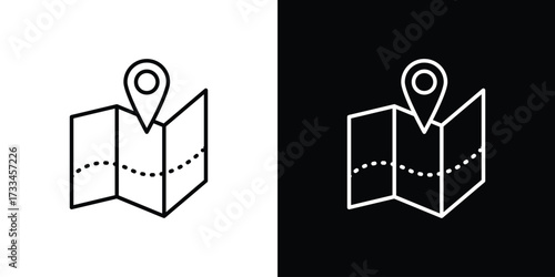 Journey icon. Thin linear vectors pack