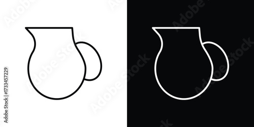 Jug icon. Thin linear vectors pack
