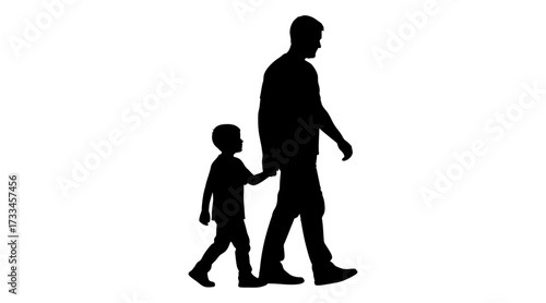 Silhouette of a family people.