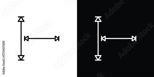 Height and width icon. Thin linear vectors pack