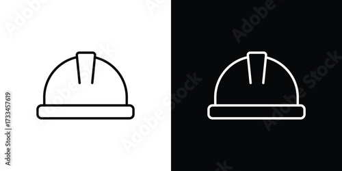 Hard hat icon. Thin linear vectors pack