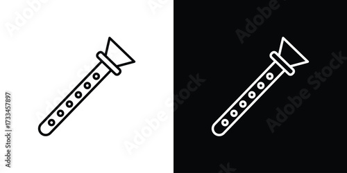 Flute icon. Thin linear vectors pack