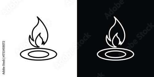 Fire burner icon. Thin linear vectors pack