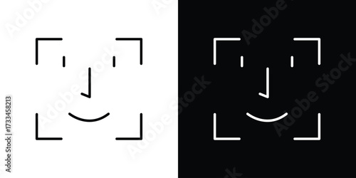 Face id icon. Thin linear vectors pack