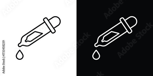 Eye dropper half icon. Thin linear vectors pack