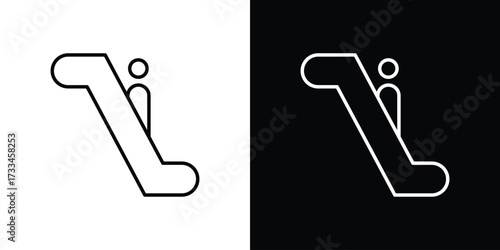 Escalator icon. Thin linear vectors pack