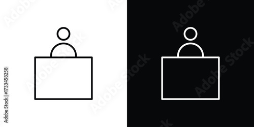 Exhibitor icon. Thin linear vectors pack