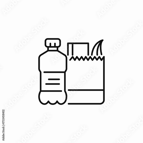 bottle and groceries icon sign vector