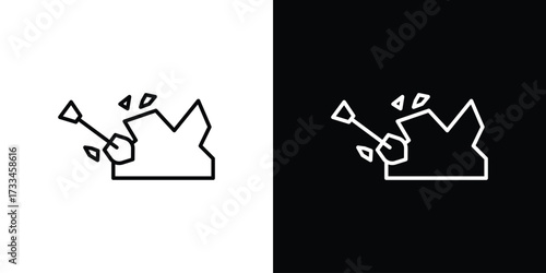 Digging icon. Thin linear vectors pack
