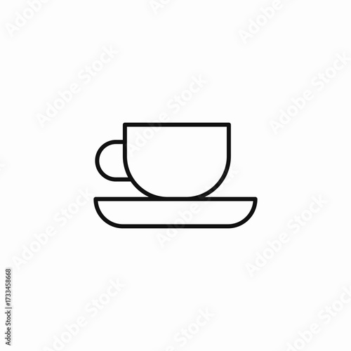 cup saucer coffee icon sign vector