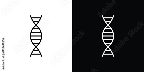 DNA icon. Thin linear vectors pack