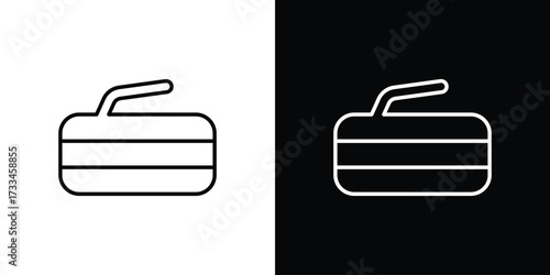 Curling stone icon. Thin linear vectors pack