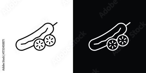 Cucumber icon. Thin linear vectors pack