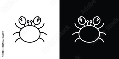 Crab icon. Thin linear vectors pack