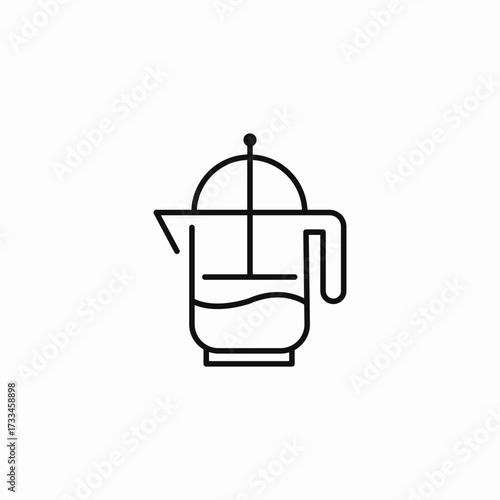 french press coffee icon sign vector