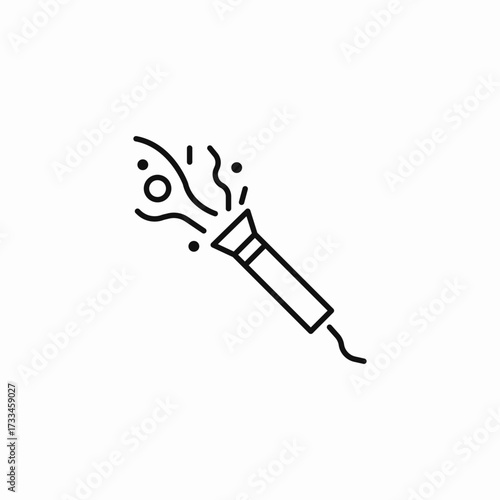 handheld confetti popper icon sign vector