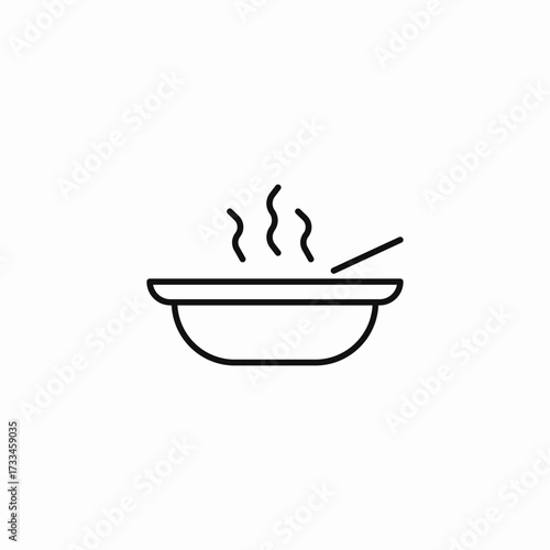 hot serving dish bowl icon sign vector