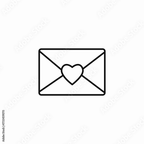 heart love letter icon sign vector
