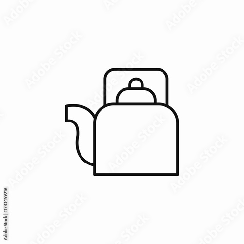 kitchen tea kettle icon sign vector