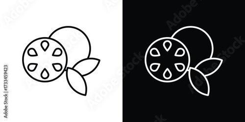 Citrus icon. Thin linear vectors pack