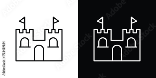 Castle icon. Thin linear vectors pack