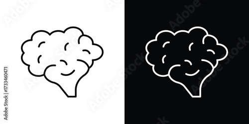 Brain icon. Thin linear vectors pack
