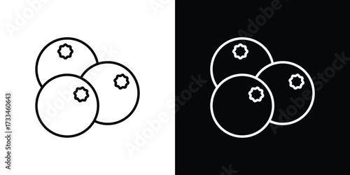 Blueberries icon. Thin linear vectors pack