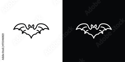 Bat icon. Thin linear vectors pack