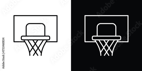 Basketball hoop icon. Thin linear vectors pack