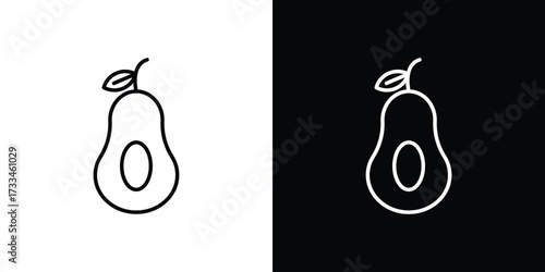 Avocado icon. Thin linear vectors pack