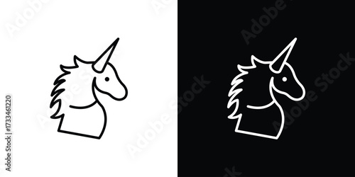 Alicorn icon. Thin linear vectors pack