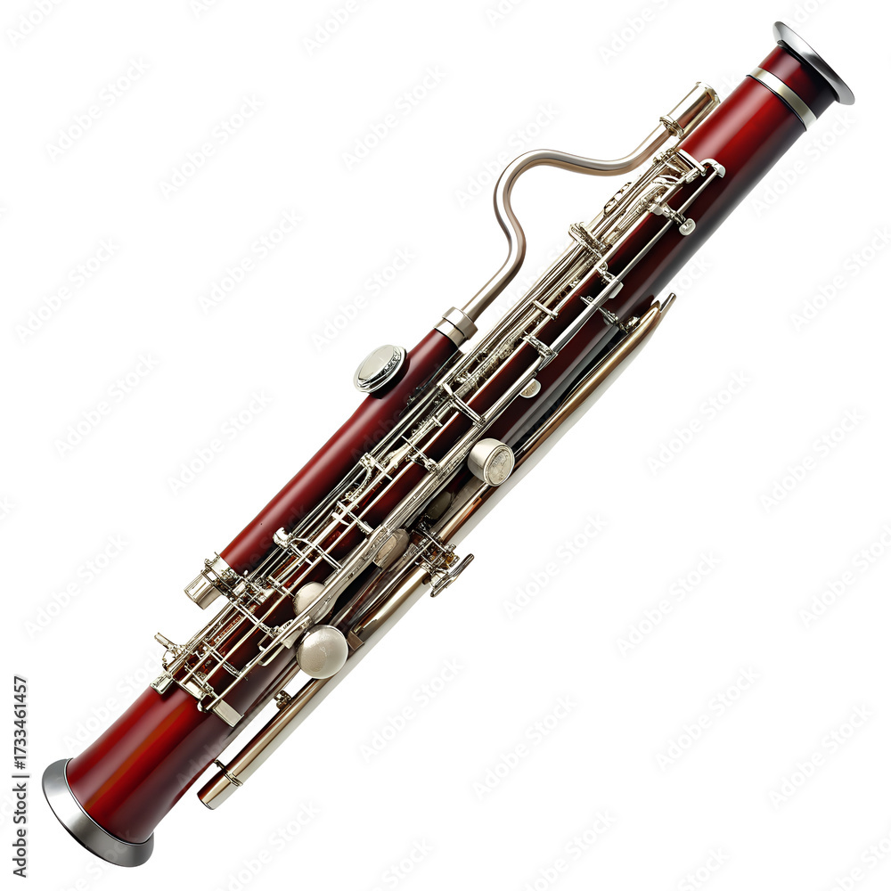 Naklejka premium Bassoon musical instrument isolated on transparent background PNG