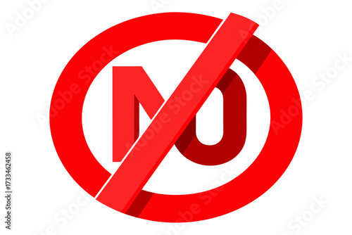 3d render of a forbidden sign not allowed