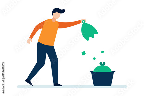 gardener with watering can