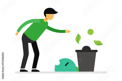 man watering a plant