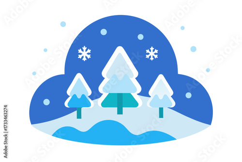 christmas tree with snow