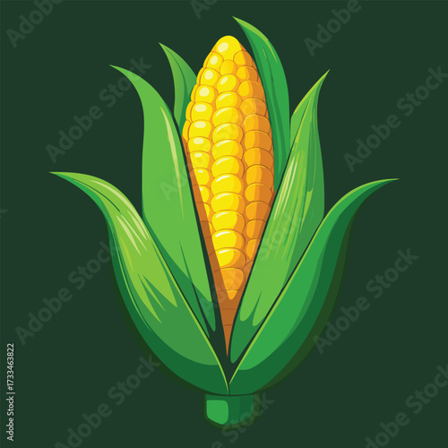 Golden Harvest Corn, Sunny Kernel Maize, Emerald Husk Corn, Amber Field Maize, Fresh Green Corn Cob,  Corn vector, Corn concept, Corn cartoon, Corn icon, Corn art, Corn topics, Corn doodle,	