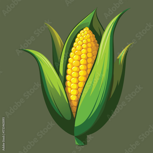 Golden Harvest Corn, Sunny Kernel Maize, Emerald Husk Corn, Amber Field Maize, Fresh Green Corn Cob,  Corn vector, Corn concept, Corn cartoon, Corn icon, Corn art, Corn topics, Corn doodle,	