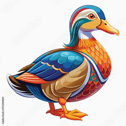 Duck Vector.  Colorful Duck Vector Illustration.
Aurora Duck Vector. Majestic Ornamental Duck. Prismatic Feather Duck. Duck concept, Duck cartoon, Duck icon, Duck art, Duck topics, 