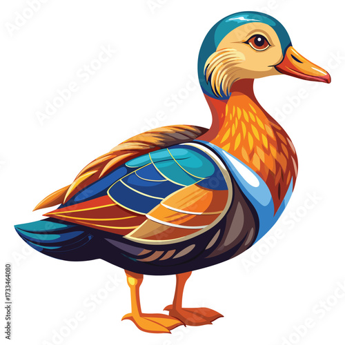Duck Vector.  Colorful Duck Vector Illustration.
Aurora Duck Vector. Majestic Ornamental Duck. Prismatic Feather Duck. Duck concept, Duck cartoon, Duck icon, Duck art, Duck topics, 