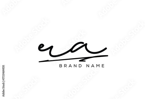 RA letter elegant cursive beauty handwriting logo.