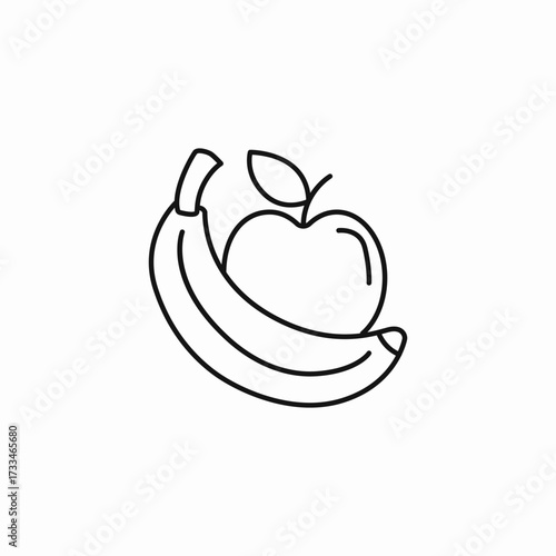 banana and apple icon sign vector