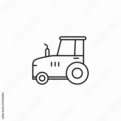 classic farm tractor icon sign vector