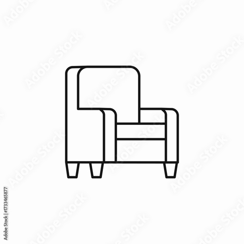 comfortable armchair furniture icon sign vector