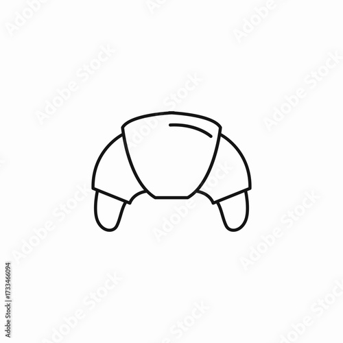 flaky baked croissant icon sign vector