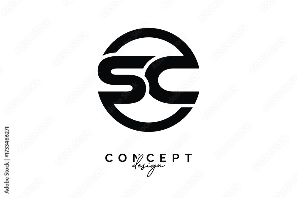Obraz premium SC Creative Circle Monogram Logo Design – Modern Branding Concept